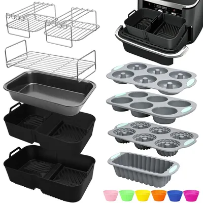Image de Solidchoice - Accessoires pour friteuse à air chaud, comprenant des moules en silicone
