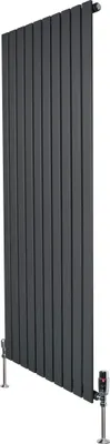 Produktbild von Flachheizkörper & Ventile – 1600mm x 700mm – Anthrazitgrau