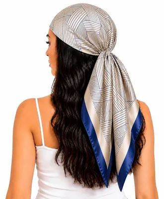 Immagine prodotto di Foulard quadrato in raso, sciarpa per capelli, 90x90 cm