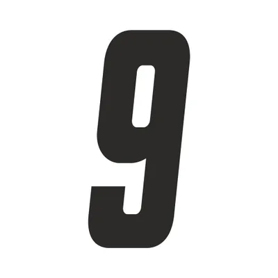 Produktbild von Sticker Rennnummer für Moto Cross "9", schwarz 21 cm