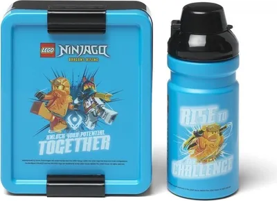 Image de Set d'encas LEGO Ninjago (bouteille et boîte) - bleu