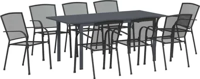 Produktbild von vidaXL Garten Essgruppe 9 pcs Anthrazit Pulverbeschichteter Stahl
