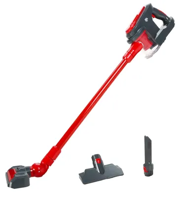 Image de Aspirateur balai 3-en-1 avec lumières et sons pour enfants, 3 embouts différents plus un tube d'aspiration, réservoir de collecte avec couvercle rabattable pour le vidage, 1 LED rouge, fonctionnement sur piles