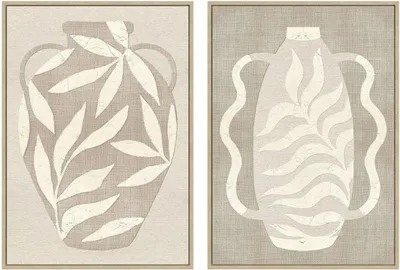 Obrázok produktu pre HowHomely | Fototapeta na plátne - Diptych - béžovo hnedá - 50 x 70 cm - Sada 2 obrazov