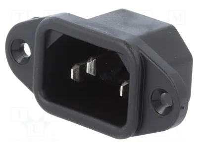 Productafbeelding van 1x Connector: voor AC-stroomtoevoer, 10A, type 6162.0046, mannelijke connector