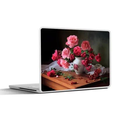 Produktbild von MuchoWow® Laptop Aufkleber Sticker Cover Rosen - Stilleben - Rosa 32.5x23.5 cm - Sticker für Laptop - Selbstklebend