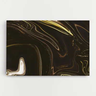 Produktbild von ARTHUB® Leinwandbild 80x120 cm, Black Gold Marble | Wohnzimmerdekoration, Hängende Bilder, Wanddekoration, Heimdekoration, Abstrakte, Marmor
