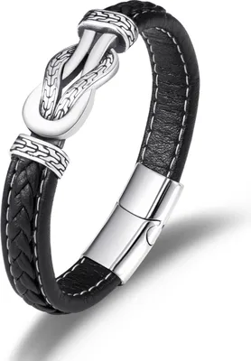 Produktbild von INF Schwarzes geflochtenes Vintage-Armband mit Magnetverschluss