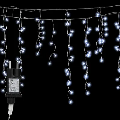 Produktbild von Jayseuw 10M LED Eisregen Lichterkette Innen Kaltweiß Lichtervorhang 400 LEDs Eiszapfen Weihnachtsbeleuchtung 8 ModiWeihnachtsdeko Party Garten