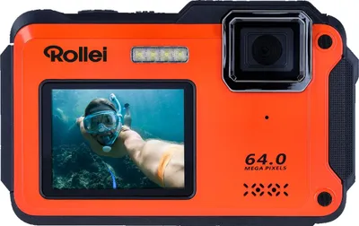 Produktbild von Rollei Sportsline 64 Selfie, 64 MP, 9216 x 6912 Pixel, CMOS, 4K Ultra HD, 147 g, Orange