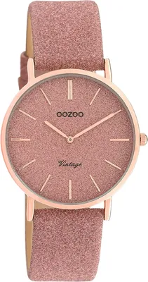 Produktbild von Oozoo Armbanduhr rosa Leder C20201 Vintage Series Damen Analog-Quarzuhr UOC20201