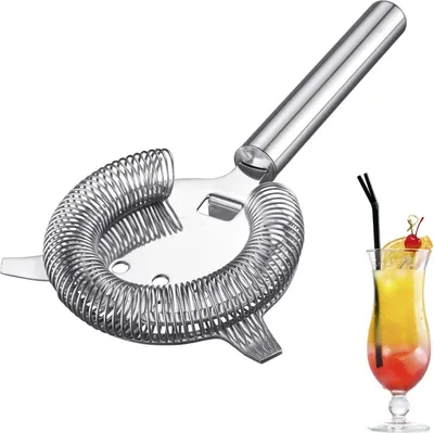 Produktbild von Barsieb šC praktisches Bar-Zubeh?r zum Mixen von Cocktails, siebt Fruchtstš¹cke und Kr?uter aus Drinks heraus, Cocktail-Strainer fš¹r Shaker šC Edelstahl 18/8