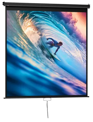 Zdjęcie produktu dla Powierzchnia projekcyjna: 178 x 178 cm, 99 cali, rozdzielczość 4K, proporcje obrazu 1:1 | Kolor: czarny | Wymiary: 7 x 189 x 182 cm