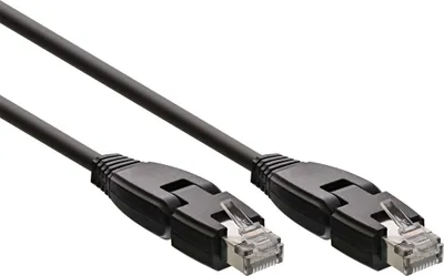 Produktbild von InLine Patchkabel 180°, S/FTP (PiMf), Cat.6A, halogenfrei, 1m, 1 m, Cat6a, S/FTP (S-STP), RJ-45, RJ-45, Schwarz