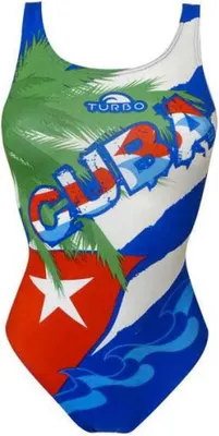 Image de Turbo Cuba Palmera Maillot de bain Vert,Bleu M Femme Vert,Bleu M