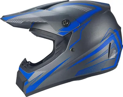 Produktbild von Crosshelm Helm Kinderhelm Motorradhelm Quad Shadow of Blue grau blau Größe S