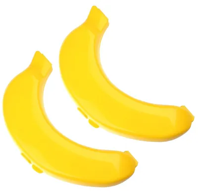 Bananenbox Set 2er-Pack gelb, BPA-frei, 19,5 cm