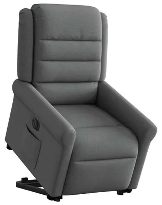 Image de vidaXL Fauteuil relax avec releveur électrique Tissu gris foncé