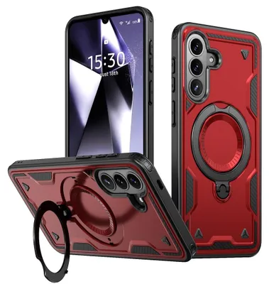 Produktbild von Samsung Galaxy A57 Hülle - Coverup Armor Back Cover met MagSafe Compatible Kickstand - Rot