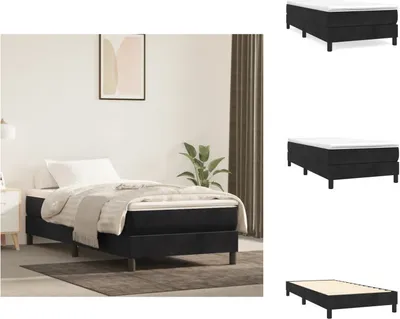Produktbild von vidaXL Boxspringbett Schwarz 90x200 cm Samt - Betten & Bettgestelle