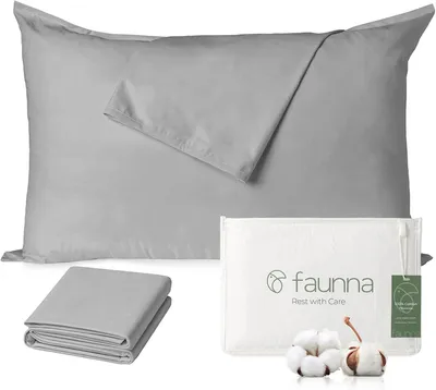 Imagen del producto de Juego de dos fundas de cojín, 40 x 80 cm, 100% algodón, protección contra ácaros para personas con alergias