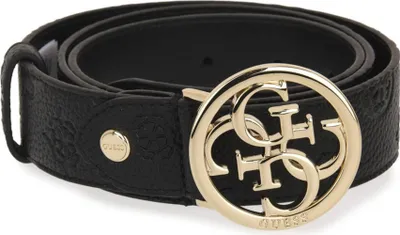 Produktbild von Guess Damen Gürtel Cresidia aus Kunstleder Schwarz 85cm x 3.5cm mit Logo Schnalle