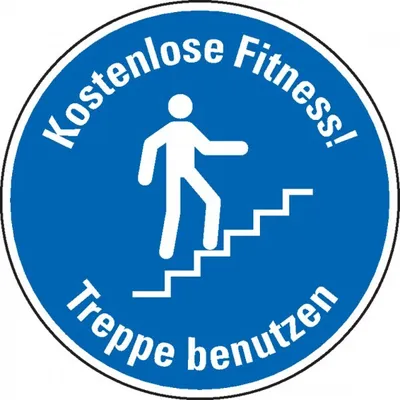 Produktbild von Dreifke® Aufkleber I Hinweisschild e Fitness! Treppe benutzen, Folie...