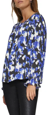 Produktbild von s.Oliver Damen Bluse – Regular Fit, Volantärmel, U-Boot-Ausschnitt