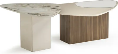Produktbild von 2 tlg Wohnzimmer-Set mit Couchtisch und Beistelltisch modern elegant