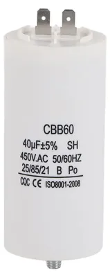 Pompcondensator CBB60 450V 40µF für Waschmaschine