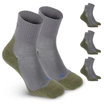 Zdjęcie produktu dla Omgoods - Lekkie wełniane skarpety trekkingowe z merino - idealne do outdooru, kolor: ciemnozielony (3 pary)