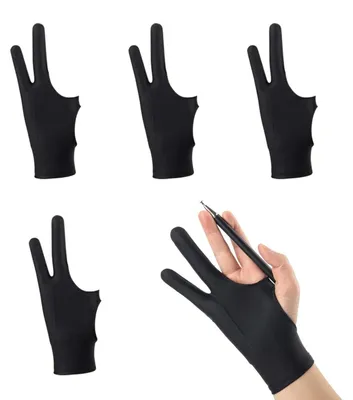 Zeichenhandschuhe, 4er-Set, 21,5 x 9 cm, Schwarz, Anti-Rutsch