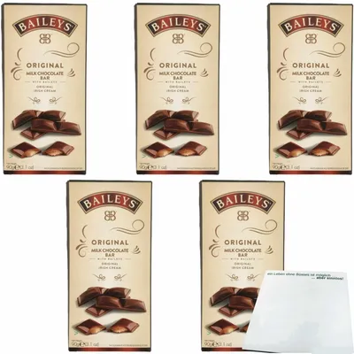 Produktbild von Baileys Chocolate Truffle Bar 5er Pack (5x90g Tafel) + usy Block