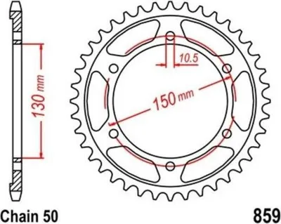 Produktbild von Kettenrad 43 Z Teilung 530 für YAMAHA FJ,FZR,FZS,GTS,XJR,YZF JTR85943