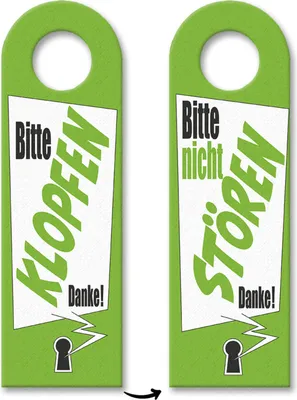 Produktbild von Bitte nicht stören oder klopfen Türhänger mit Schlüsselloch Motiv in grün