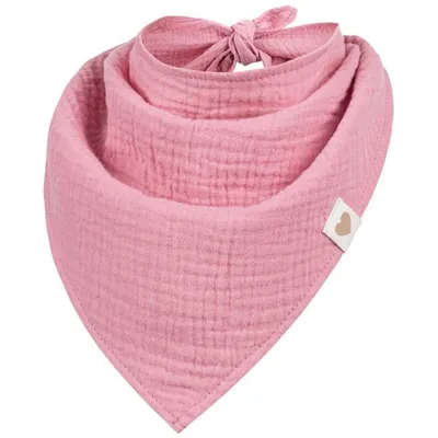 Produktbild von Halstuch Dreieckstuch Bindetuch Kopftuch Uni Mädchen Junge Baby Musselin, Altrosa