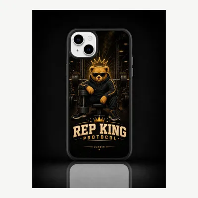 Productafbeelding van iPhone 15 Plus hoesje, telefoonhoesje, beschermhoesje, case met fitnessmotief – LUNØIR ©