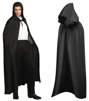 Zdjęcie produktu dla Peleryna Czarodzieja Wampir Czarna Halloween Dla dorosłych