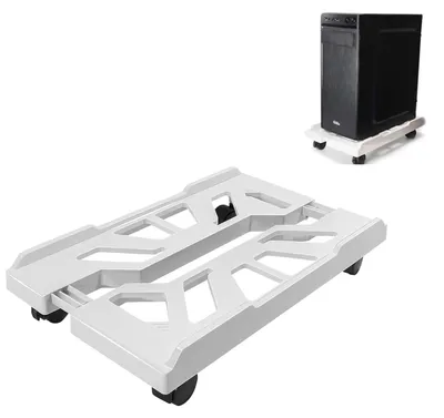 Image de Support PC - Réglable - 4 roulettes pivotantes - Blanc - Acier