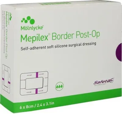 Obrázok produktu pre MEPILEX Border pooperačný náplasťový obväz 6 x 8 cm