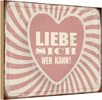 Produktbild von vianmo Holzschild 12x18 cm liebe sich wer kann Geschenk
