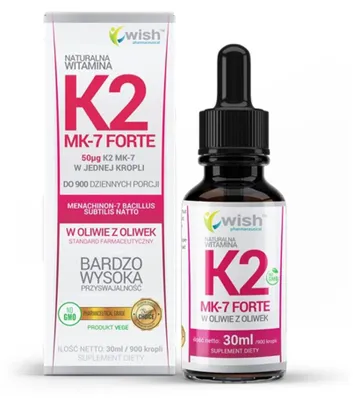 Image de Wish, Gouttes de vitamine K2MK-7 Forte, 30 ml