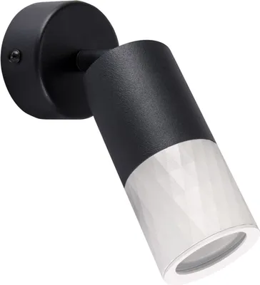 Immagine prodotto di Lampada spot da parete in metallo GU10 orientabile nero bianco