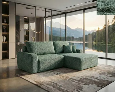 Produktbild von NORDELO Ecksofa SAVONA mit DL-Schlaffunktion, Bettkasten und HAGA 74 Stoff, komfortable Wohnlandschaft 260 x 170 cm