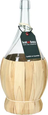 Immagine prodotto di KOTARBAU® Bottiglia di vetro con cestino di paglia Bottiglia di vino Caraffa di vetro 2 L