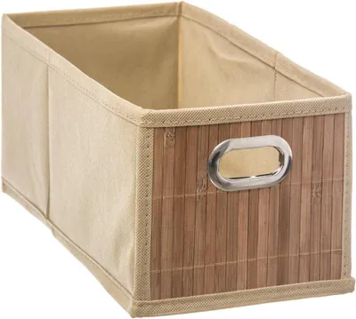 Obrázek produktu pro Úložný košík s bambusovým vzhledem, rozměry 15 x 31 x 14 cm, v přírodních barvách, vhodný do koupelny