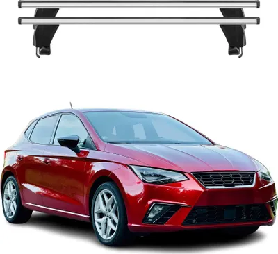 Image de Menabo Barres de toit Transversales pour Seat Ibiza V 2017-2025 Noir ABE 2x