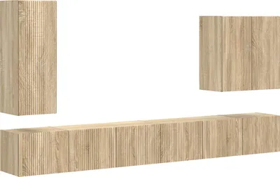 Immagine prodotto di vidaXL Set di mensole da parete per TV, 6 pezzi, effetto legno Sonoma