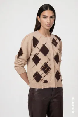 Produktbild von monari Strickjacke 595 cappuccino m 46, KI-generiertes Bild