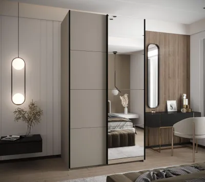 Obrázok produktu pre Dvojdverová skriňa SAMARA 3 - 130 cm, kašmír / čierna